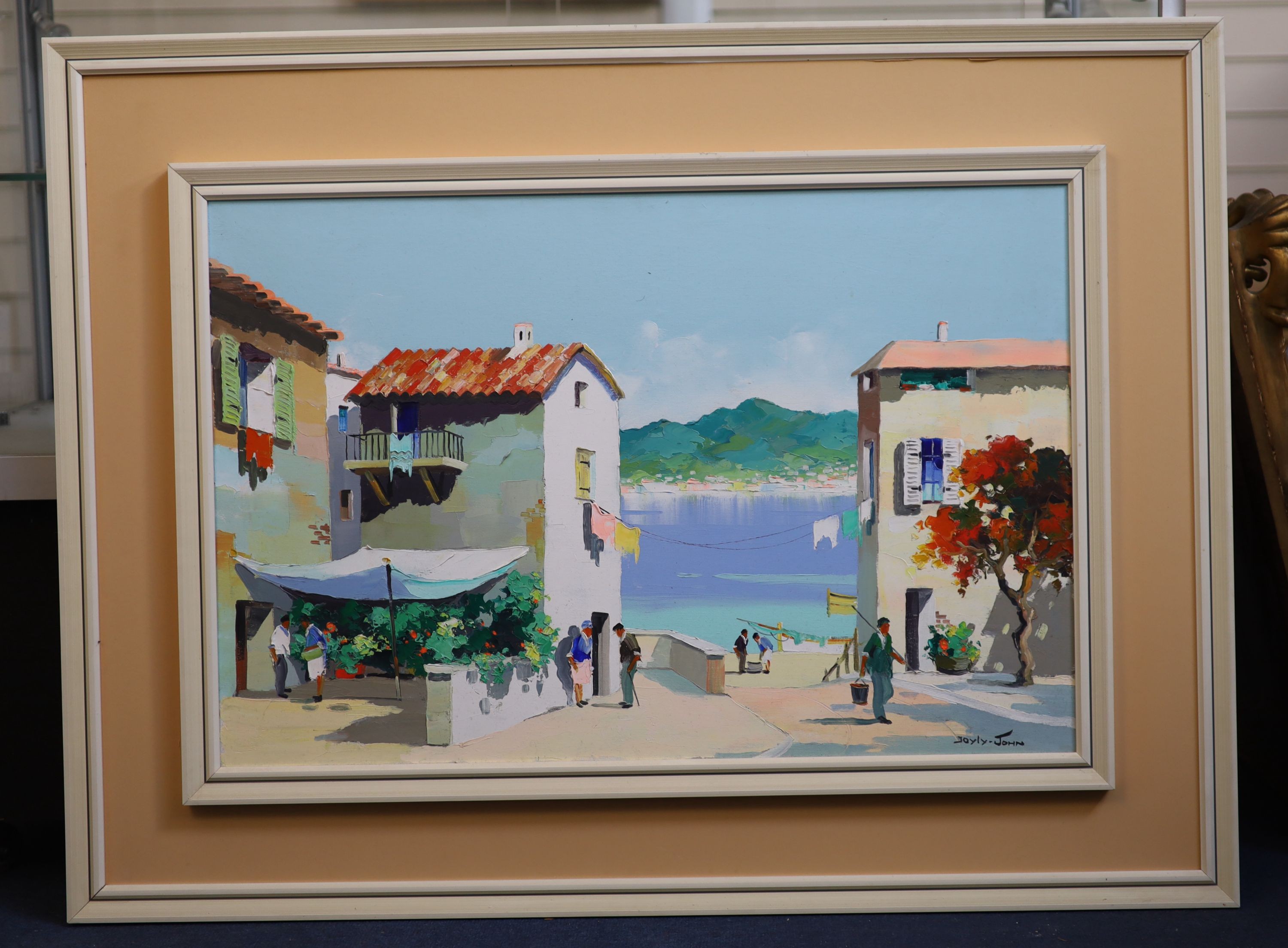 Cecil Rochfort D'Oyly John (1906-1993), Small fishing village near Cap Ferrat Villefranche, French Riviera, oil on canvas, 50 x 75cm